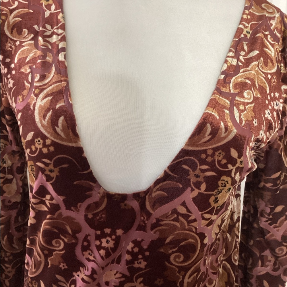 Lucky Velvet Burnout Dress Sz Sm - Picture 2 of 10
